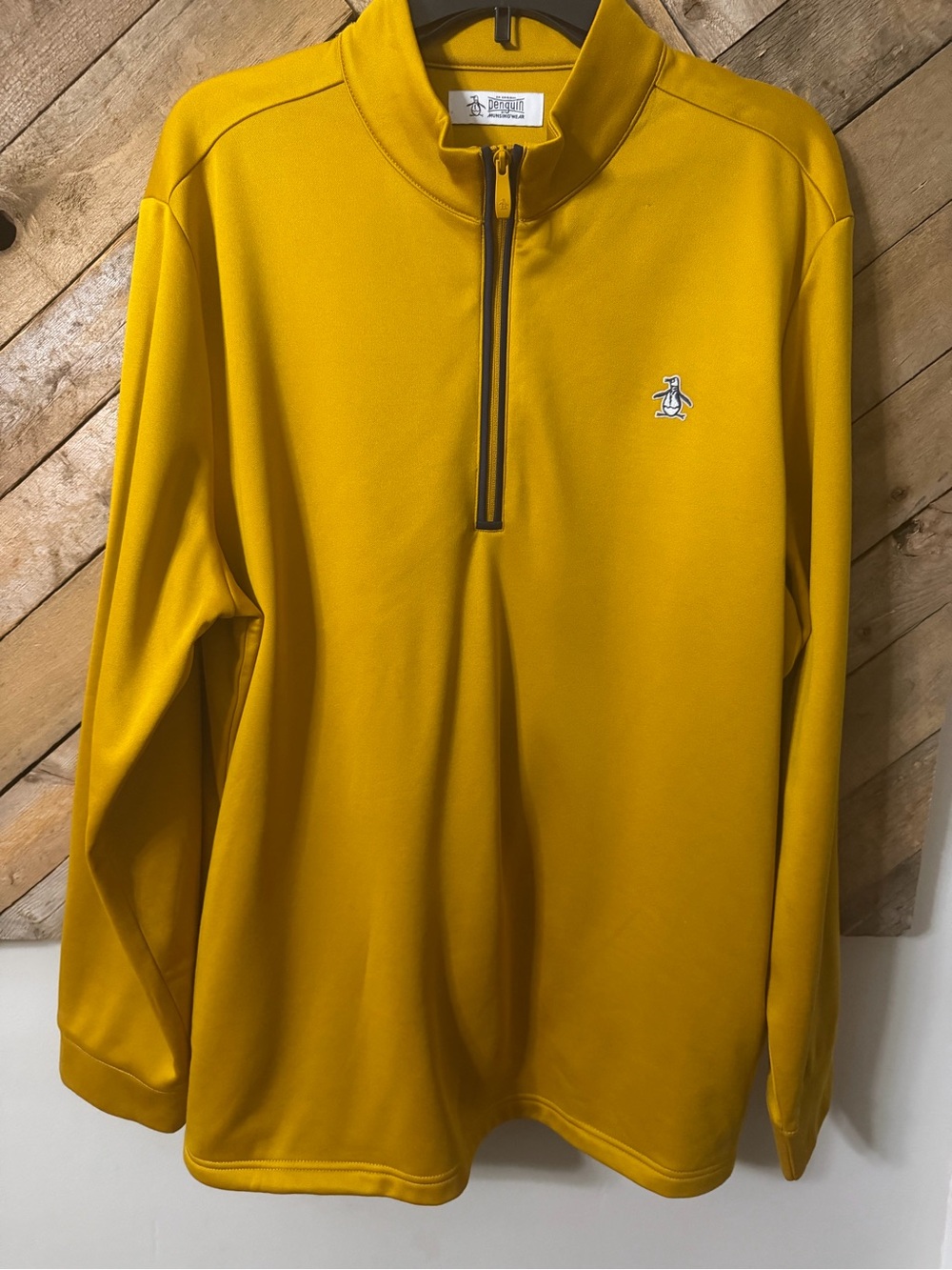 Original Penguin Men's Mustard Yellow Quarter-Zip Pullover